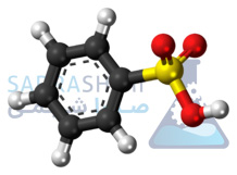 مدل توپی سه‌بعدی از ترکیب شیمیایی بنزن سولفونیک اسید