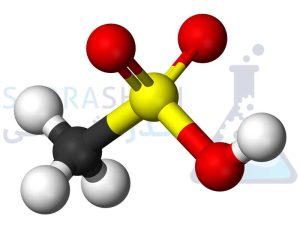 مدل سه بعدی توپی از ترکیب شیمیایی متان سولفونیک اسید